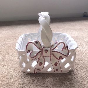 Vintage Berardos Portugal Pottery Strawberry Basket